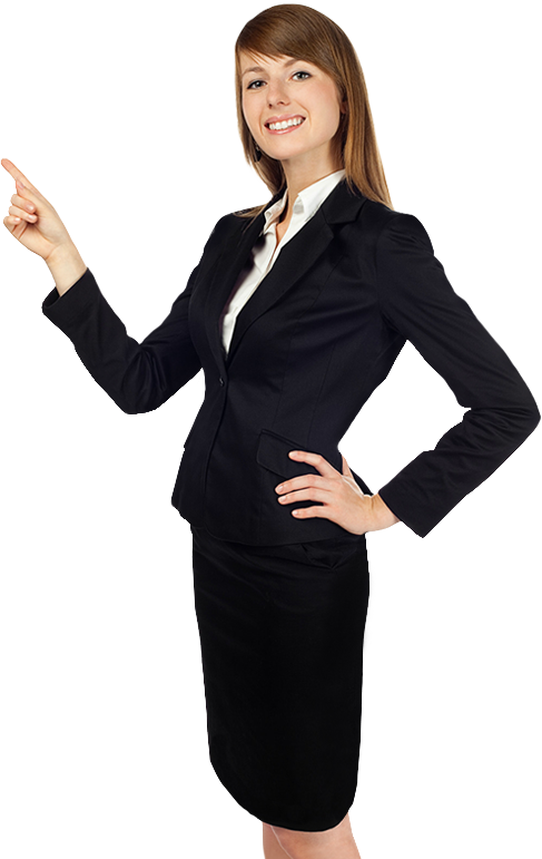 Business woman pointing with her finger